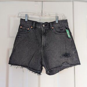NWT Women's 4" High Rise Stride Black Denim Shorts GAP | Size 25